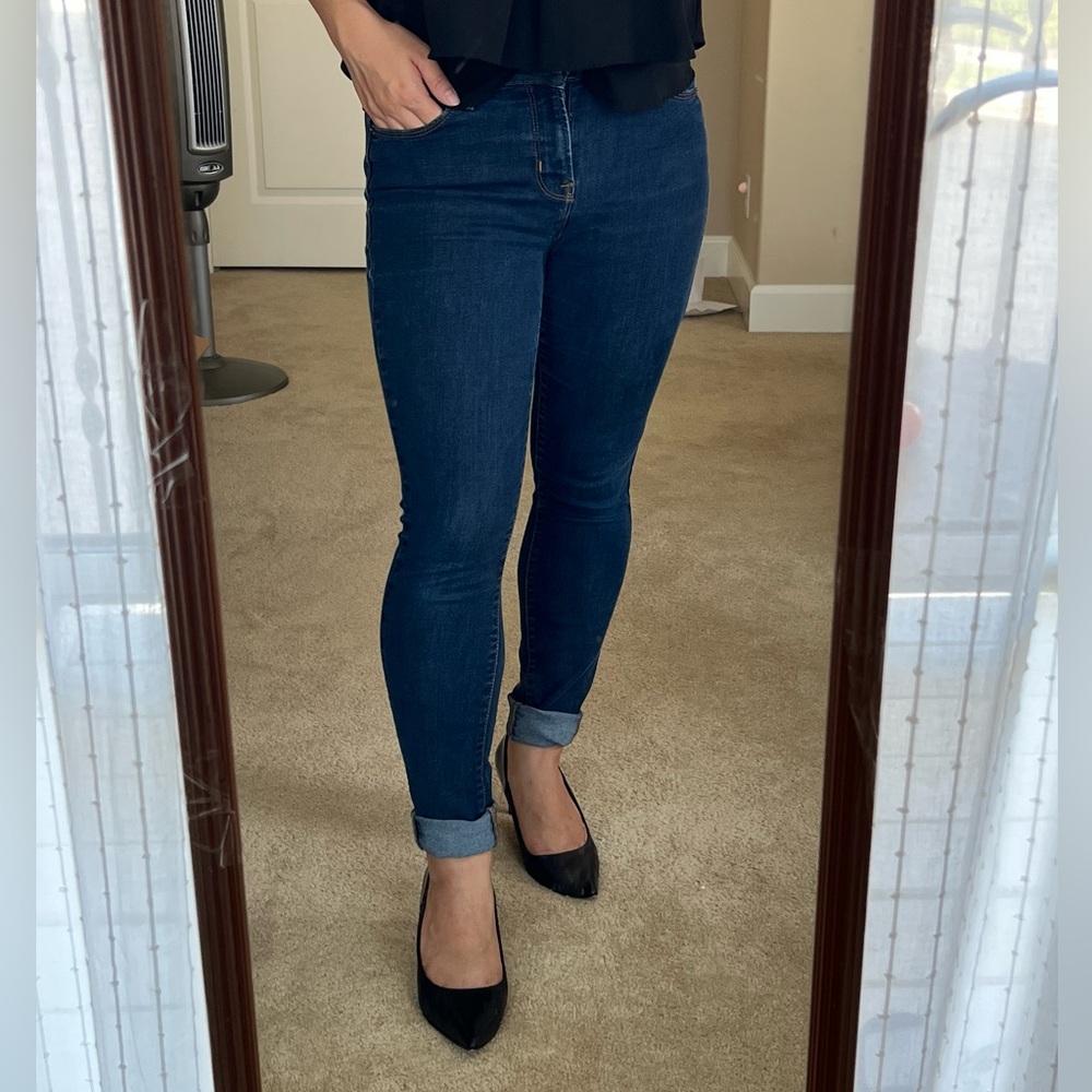 Old Navy navy blue high-rise rockstar skinny jeans